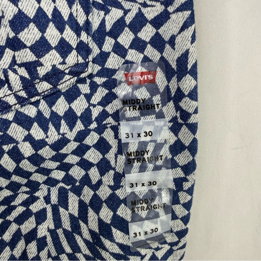 NWT Levi’s Jeans Middy Straight Denim Irregular Geometric, size 31x30 - Picture 10 of 13